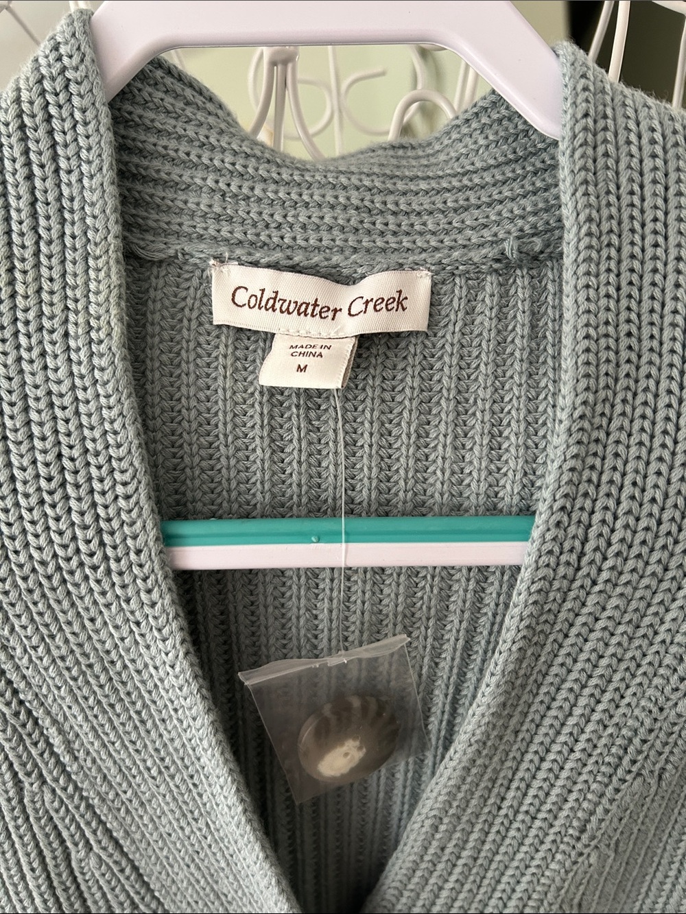 Coldwater Creek Ribbed Button-Front Cardigan/ oversize - Picture 4 of 5